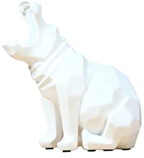 A/S Desktop-Skulptur Nordic Einfache Moderne Hippo Ornamente Wohnaccessoires Wohnzimmer Weinschrank Dekorationen Ornamente Kreative Büroeinrichtung (Color : White)