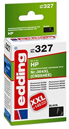 edding Wiederaufbereitete Druckerpatrone EDD-327 – Einzelpatrone – Schwarz – 19 ml – Reichweite 695 Seiten – Ersetzt HP 364XL (CN684EE)