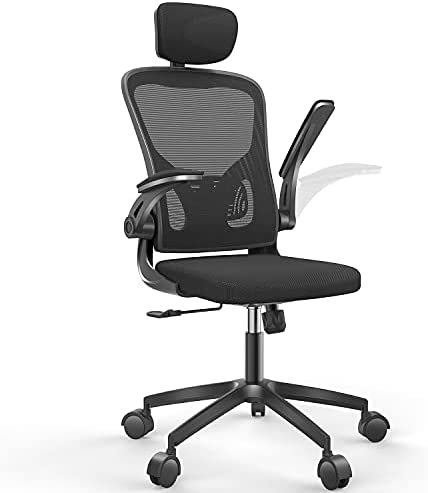 Naspaluro Bürostuhl, Ergonomischer Drehstuhl mit Armlehne, Kopfstütze und Lordosenstütze, Chefsessel Verstellbarer Schreibtischstuhl mit Wippfunktion, Chefstuhl bis 150kg belastbar (Schwarz)