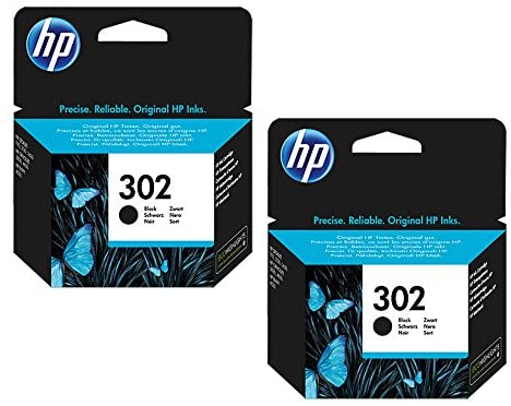 2X Original HP Tintenpatrone F6U66AE HP 302 HP302 für HP Officejet 3830 – Black – Leistung: ca. 190 Seiten/5%